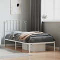 vidaXL, vidaXL Bettgestell mit Kopfteil Metall Weiß 90x200 cm