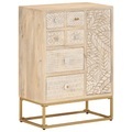 vidaXL, vidaXL Sideboard 55x30x76 cm Massivholz Mango und Eisen