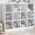 vidaXL, vidaXL Bücherregal mit Türen Weiß 136x37x109 cm Holzwerkstoff