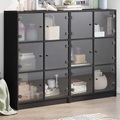 vidaXL, vidaXL Bücherregal mit Türen Schwarz 136x37x109 cm Holzwerkstoff