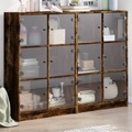 vidaXL, vidaXL Bücherregal mit Türen Räuchereiche 136x37x109 cm Holzwerkstoff