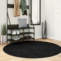 vidaXL, vidaXL Shaggy-Teppich PAMPLONA Hochflor Modern Schwarz Ø 160 cm