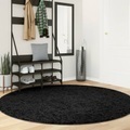 vidaXL, vidaXL Shaggy-Teppich PAMPLONA Hochflor Modern Schwarz Ø 200 cm