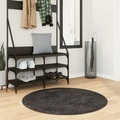 vidaXL, vidaXL Teppich Shaggy Hochflor Modern Anthrazit Ø 100 cm