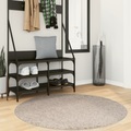 vidaXL, vidaXL Shaggy-Teppich PAMPLONA Hochflor Modern Beige Ø 120 cm