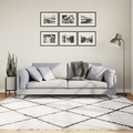 vidaXL, vidaXL Teppich Shaggy Hochflor Modern Creme und Schwarz 200x200 cm