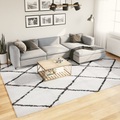 vidaXL, vidaXL Shaggy-Teppich PAMPLONA Hochflor Modern Creme Schwarz 240x340cm