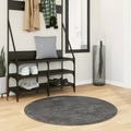 vidaXL, vidaXL Teppich OVIEDO Kurzflor Anthrazit Ø 100 cm