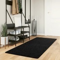 vidaXL, vidaXL Teppich OVIEDO Kurzflor Schwarz 80x200 cm