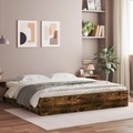 vidaXL, vidaXL Bettgestell mit Schubladen Räuchereiche 160x200cm Holzwerkstoff