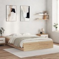 vidaXL, vidaXL Bettgestell mit Schubladen Sonoma-Eiche 150x200cm Holzwerkstoff