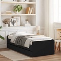 vidaXL, vidaXL Bett mit Schubladen Schwarz 75x190 cm
