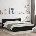 vidaXL, vidaXL Bettgestell mit Kopfteil Schwarz 200x200 cm