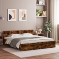 vidaXL, vidaXL Bettgestell mit Kopfteil Räuchereiche 180x200 cm