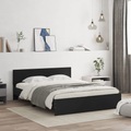vidaXL, vidaXL Bettgestell mit Kopfteil Schwarz 150x200 cm