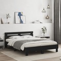vidaXL, vidaXL Bettgestell mit Kopfteil Schwarz 150x200 cm Holzwerkstoff