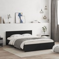 vidaXL, vidaXL Bettgestell mit Kopfteil Schwarz 140x200 cm