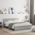 vidaXL, vidaXL Bettgestell mit Kopfteil Grau Sonoma 140x200 cm