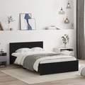 vidaXL, vidaXL Bettgestell mit Kopfteil Schwarz 120x200 cm