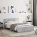vidaXL, vidaXL Bettgestell mit Kopfteil Betongrau 120x200 cm