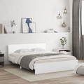 vidaXL, vidaXL Bettgestell mit Kopfteil Weiß 140x190 cm