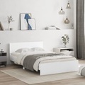 vidaXL, vidaXL Bettgestell mit Kopfteil Weiß 135x190 cm