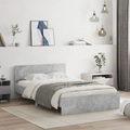 vidaXL, vidaXL Bettgestell mit Kopfteil Betongrau 135x190 cm