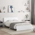 vidaXL, vidaXL Bettgestell mit Kopfteil Weiß 120x190 cm