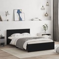 vidaXL, vidaXL Bettgestell mit Kopfteil Schwarz 120x190 cm