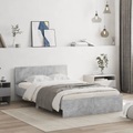 vidaXL, vidaXL Bettgestell mit Kopfteil Betongrau 120x190 cm