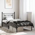 vidaXL, vidaXL Bettgestell mit Kopfteil Metall Schwarz 100x190 cm