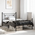 vidaXL, vidaXL Bettgestell mit Kopf- und Fußteil Metall Schwarz 107x203 cm