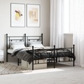 vidaXL, vidaXL Bettgestell mit Kopf- und Fußteil Metall Schwarz 135x190 cm