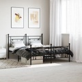 vidaXL, vidaXL Metallbett ohne Matratze mit Fußteil Schwarz 160x200 cm