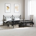 vidaXL, vidaXL Bettgestell mit Kopf- und Fußteil Metall Schwarz 183x213 cm