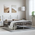 vidaXL, vidaXL Bettgestell mit Kopf- und Fußteil Metall Weiß 150x200 cm