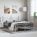 vidaXL, vidaXL Bettgestell mit Kopf- und Fußteil Metall Weiß 193x203 cm