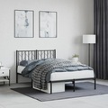 vidaXL, vidaXL Bettgestell mit Kopfteil Metall Schwarz 120x200 cm
