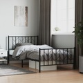 vidaXL, vidaXL Bettgestell mit Kopf- und Fußteil Metall Schwarz 107x203 cm