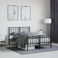 vidaXL, vidaXL Bettgestell mit Kopf- und Fußteil Metall Schwarz 120x190 cm