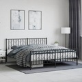 vidaXL, vidaXL Bettgestell mit Kopf- und Fußteil Metall Schwarz 183x213 cm