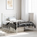 vidaXL, vidaXL Bettgestell mit Kopf- und Fußteil Metall Weiß 107x203 cm