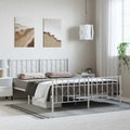 vidaXL, vidaXL Bettgestell mit Kopf- und Fußteil Metall Weiß 193x203 cm