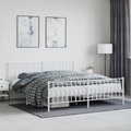 vidaXL, vidaXL Bettgestell mit Kopf- und Fußteil Metall Weiß 183x213 cm