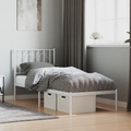 vidaXL, vidaXL Bettgestell mit Kopfteil Metall Weiß 75x190 cm