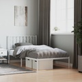 vidaXL, vidaXL Bettgestell mit Kopfteil Metall Weiß 100x190 cm