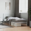 vidaXL, vidaXL Bettgestell mit Kopfteil Metall Weiß 90x190 cm