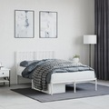 vidaXL, vidaXL Bettgestell mit Kopfteil Metall Weiß 120x190 cm