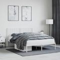 vidaXL, vidaXL Bettgestell mit Kopfteil Metall Weiß 140x190 cm