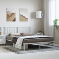 vidaXL, vidaXL Bettgestell mit Kopfteil Metall Weiß 150x200 cm